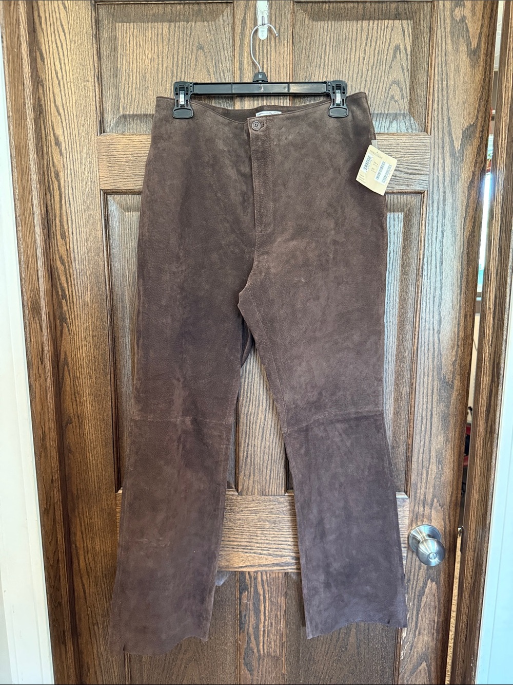 Vintage Y2K Live a Little Chocolate Brown Leather Pants NWT Size 12P NWT